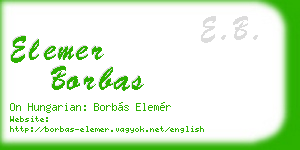 elemer borbas business card